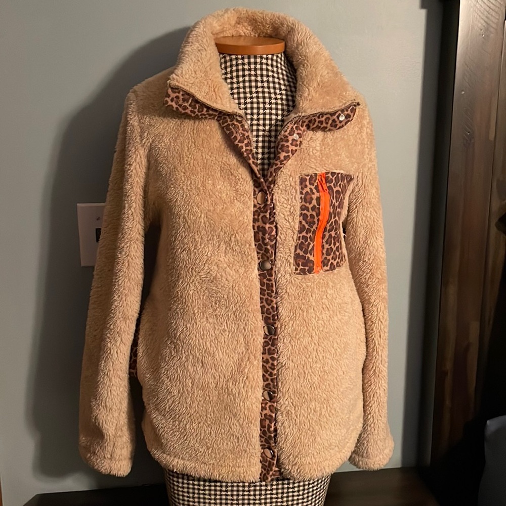 Leopard Sherpa Jacket